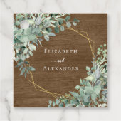 Rustic Wood Eucalyptus Greenery Geometric Wedding Bedankjes Labels (Voorkant)