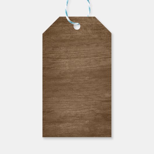 Rustic Wood Eucalyptus Greenery Geometric Wedding Cadeaulabel (Achterkant)