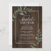 Rustic Wood Eucalyptus Greenery Vrijgezellenfeest Kaart (Voorkant)