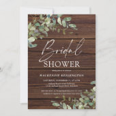 Rustic Wood Eucalyptus Greenery Vrijgezellenfeest Kaart (Voorkant)