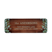 Rustic Wood Eucalyptus Greenery Wedding Address Etiket (Voorkant)