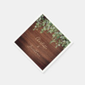 Rustic Wood Eucalyptus Greenery Wedding Napkins Servet (Hoek)