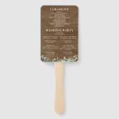 Rustic Wood Eucalyptus Greenery Wedding Programme Handwaaier (Achterkant)