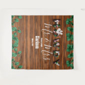 Rustic Wood Eucalyptus Howdy de heer Mrs Wall Back Wandkleed (Voorkant (horizontaal))