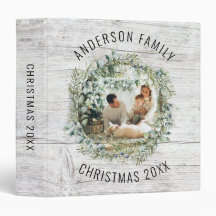 Rustic Wood Eucalyptus Pine met kerstfoto