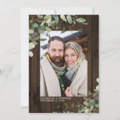 Rustic Wood Eucalyptus Weddenschap Foto opslaan Da Save The Date (Voorkant)