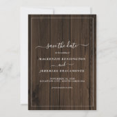 Rustic Wood Eucalyptus Weddenschap Foto opslaan Da Save The Date (Achterkant)