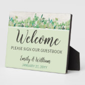 Rustic Wood & Eucalyptus Welkom Weddenschap Fotoplaat (Zijkant)