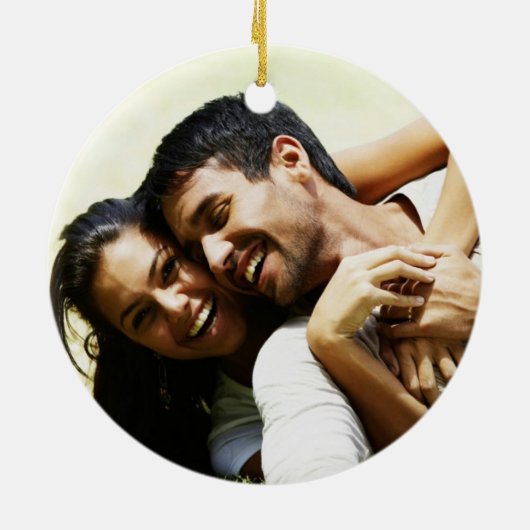 Rustic Wood Fairy Lights Eerste Kerstmis Keramisch Ornament (Achterkant)