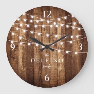 Rustic Wood Fairy Lights Farmhouse Kitchen Custom Grote Klok