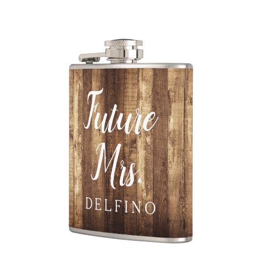 Rustic Wood & Fairy Lights Future Mrs Monogrammed Heupfles (Links)