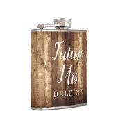 Rustic Wood & Fairy Lights Future Mrs Monogrammed Heupfles (Rechts)