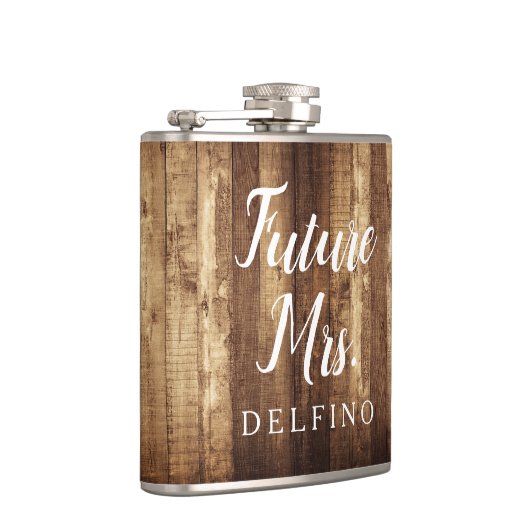 Rustic Wood & Fairy Lights Future Mrs Monogrammed Heupfles (Rechts)