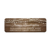 Rustic Wood Fairy String Lights Elegant Script Etiket (Voorkant)