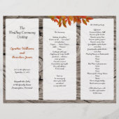 Rustic Wood Fall Wedding Tri-Fold Programme (Voorkant)