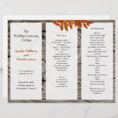Rustic Wood Fall Wedding Tri-Fold Programme (Voorkant / Achterkant)