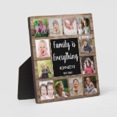 Rustic Wood familie is alles 12 foto collage Fotoplaat (Voorkant)