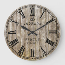 Rustic Wood Familie Naam Roman Numeral Farmhouse
