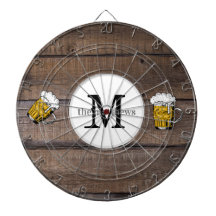 Rustic Wood Familienaam Monogrammed Beer