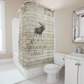 Rustic Wood Familienaam Shower Curtain Douchegordijn (In situ)