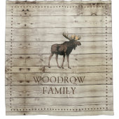 Rustic Wood Familienaam Shower Curtain Douchegordijn (Voorkant)
