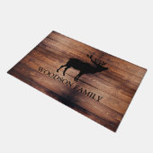 Rustic Wood Familienaam Walking Elk Deurmat (Schuin)