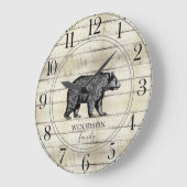 Rustic Wood Familienaam Walting Beer Grote klok (Hoek)