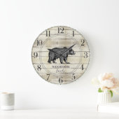 Rustic Wood Familienaam Walting Beer Grote klok (Huis)