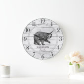 Rustic Wood Familienaam Walting Beer Grote klok (Huis)