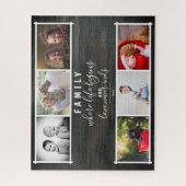 Rustic Wood Family 6 Foto Collage Legpuzzel (Verticaal)
