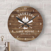 Rustic Wood Family Lake House Vissersbomen Ronde Klok