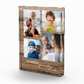 Rustic Wood Family Name 4 Photo Collage Block Fotoblokken (Rechts)