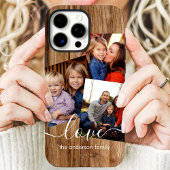 Rustic Wood Family Photo Collage Case-Mate iPhone Case