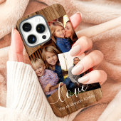 Rustic Wood Family Photo Collage Case-Mate iPhone Case