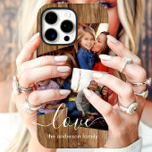 Rustic Wood Family Photo Collage Case-Mate iPhone Case