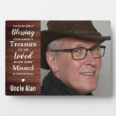 Rustic Wood Family Photo Keepslag Memorial Fotoplaat (voorkant)