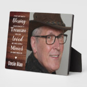 Rustic Wood Family Photo Keepslag Memorial Fotoplaat (Zijkant)