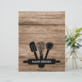 Rustic Wood Family Recipe Cookbook Divider (Staand voorkant)