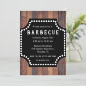 Rustic Wood Farmhouse Barbeque BBQ  Kaart (Staand voorkant)