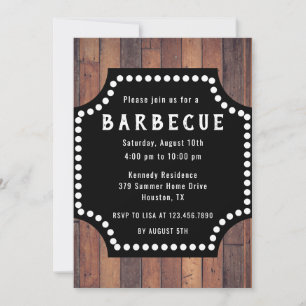 Rustic Wood Farmhouse Barbeque BBQ Kaart
