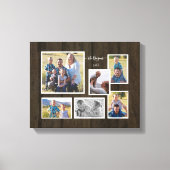 Rustic Wood Farmhouse Family Photo Collage Script Canvas Afdruk (Voorkant)