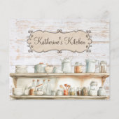 Rustic Wood Farmhouse Kitchen Family Recipe Card (Achterkant)