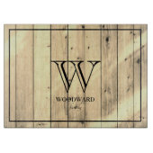 Rustic Wood Farmhouse Monogram Snijplank (Voorkant)