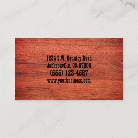 Rustic Wood Farrier Hoefijzer Service Visitekaartje (Achterkant)