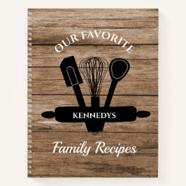Rustic Wood Favoriete Familie Recipes Cookbook Notitieboek