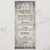 Rustic Wood Filigree Dinner Menu | grijs (Voorkant)