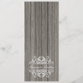 Rustic Wood Filigree Dinner Menu | grijs (Achterkant)