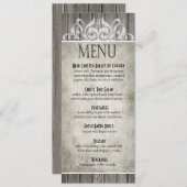 Rustic Wood Filigree Dinner Menu | grijs (Voorkant / Achterkant)