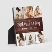 Rustic Wood First Moederdag Photo Keepomwille Gif Fotoplaat (Voorkant)