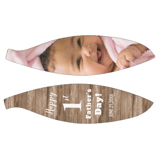 Rustic Wood First Vaderdag Persoonlijke foto Basketbal (Panelen)
